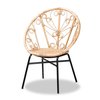 Baxton Studio Zenaida Modern Bohemian Natural Brown Rattan and Black Metal Chair 207-12677